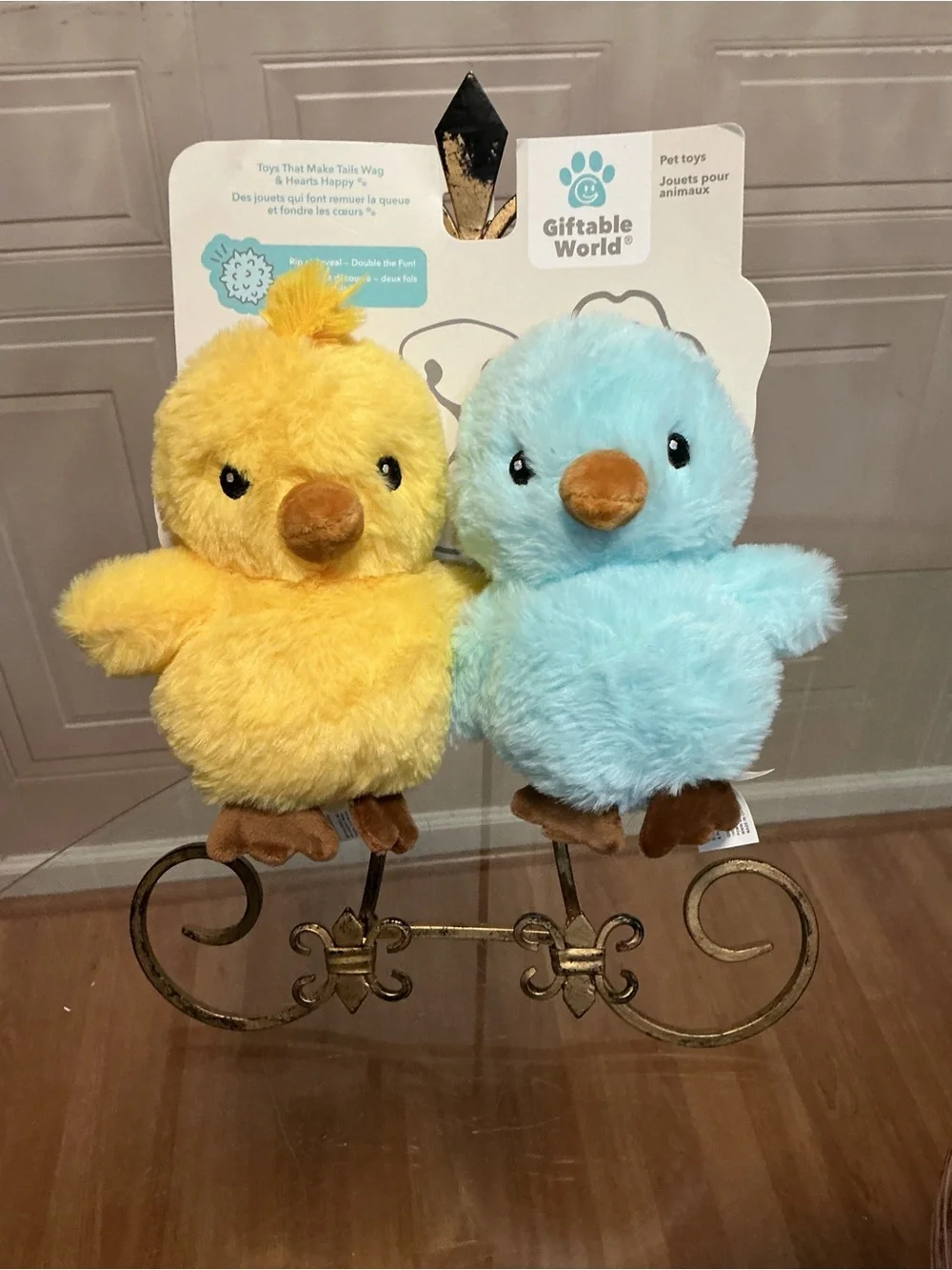 Giftable World Set Of Animal Ball Chicken & Pig 7” Dog Toy With Squeaker .